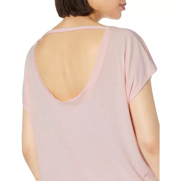 Amazon Essentials Womens Studio RelaxedFit OpenBack ShortSleeve TShirtLight Pink