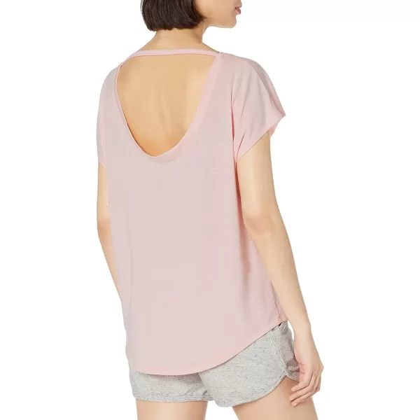 Amazon Essentials Womens Studio RelaxedFit OpenBack ShortSleeve TShirtLight Pink
