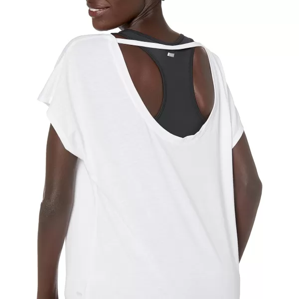 Amazon Essentials Womens Studio RelaxedFit OpenBack ShortSleeve TShirtWhite