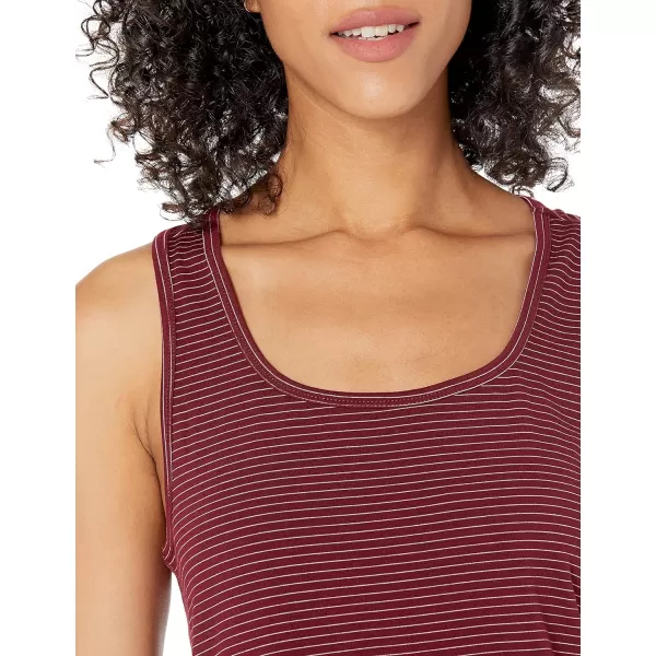 Amazon Essentials Womens Studio RelaxedFit Racerback Tank Multipacks1 Burgundy Stripe