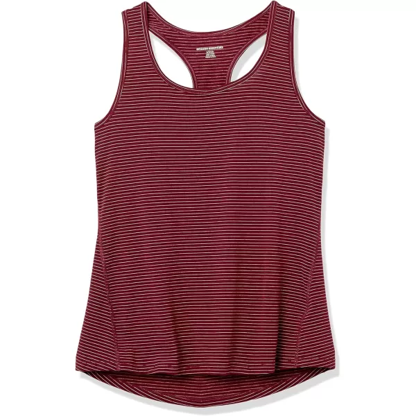 Amazon Essentials Womens Studio RelaxedFit Racerback Tank Multipacks1 Burgundy Stripe