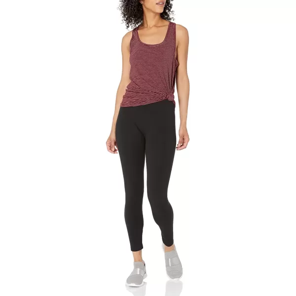 Amazon Essentials Womens Studio RelaxedFit Racerback Tank Multipacks1 Burgundy Stripe