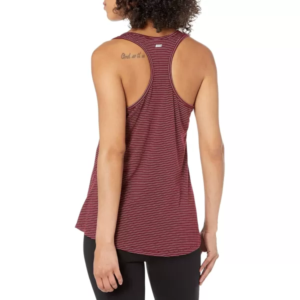 Amazon Essentials Womens Studio RelaxedFit Racerback Tank Multipacks1 Burgundy Stripe