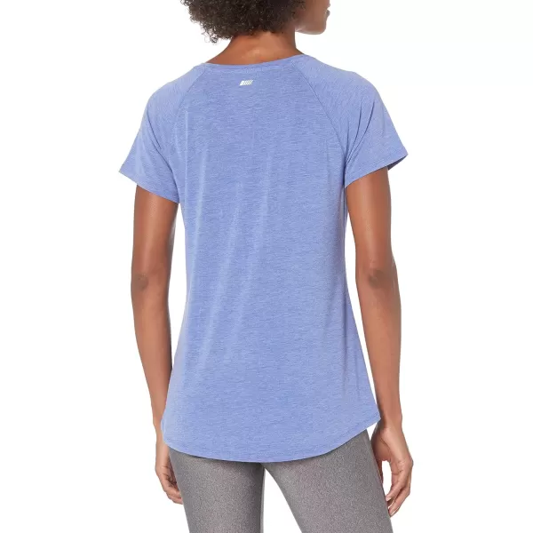 Amazon Essentials Womens Studio RelaxedFit ShortSleeve Lightweight VNeck TShirtBright Blue Heather