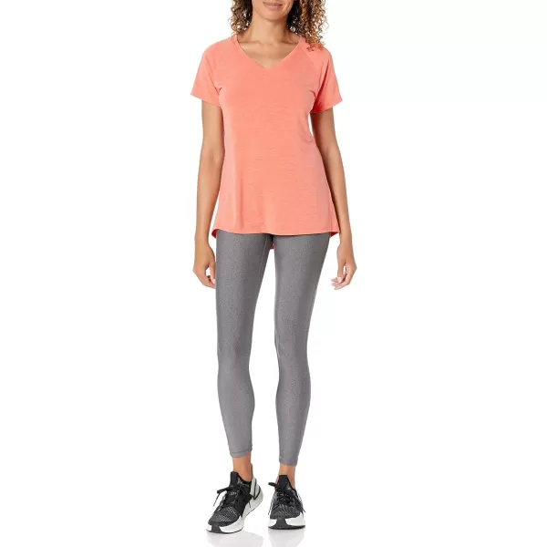 Amazon Essentials Womens Studio RelaxedFit ShortSleeve Lightweight VNeck TShirtBright Peach Heather