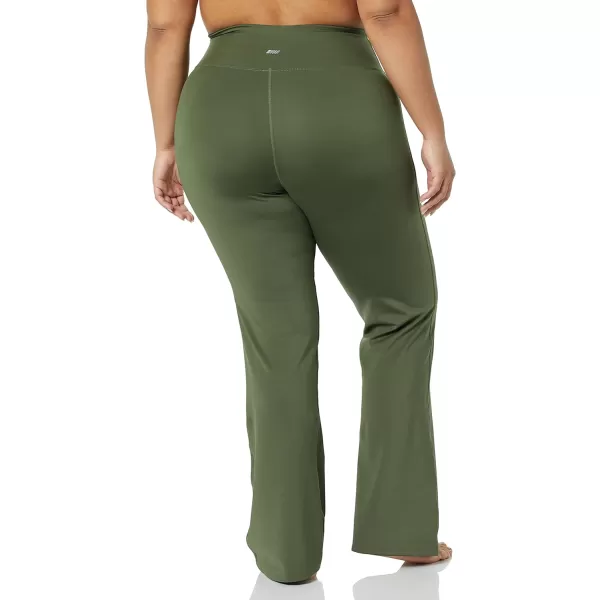 Amazon Essentials Womens Studio Sculpt Slim Bootcut Yoga PantDark Green