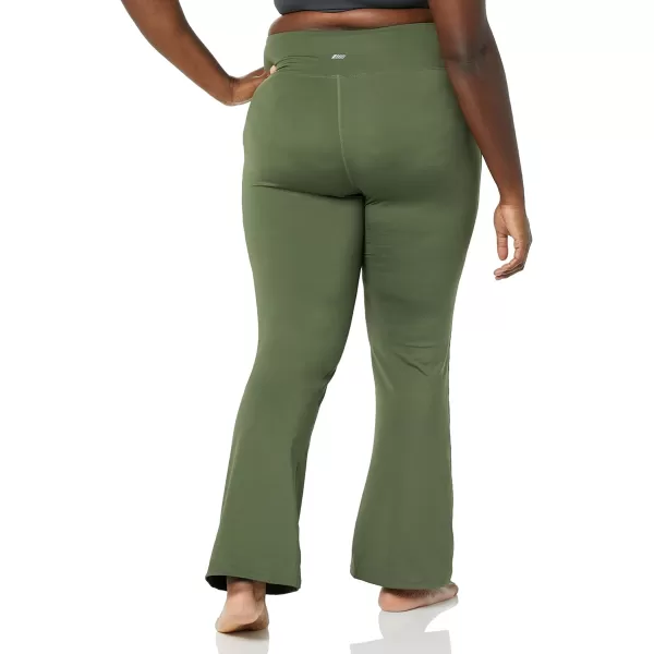 Amazon Essentials Womens Studio Sculpt Slim Bootcut Yoga PantDark Green