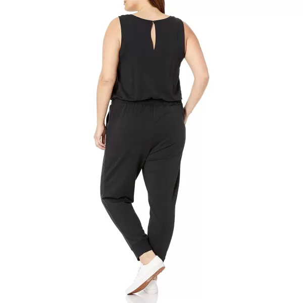 Amazon Essentials Womens Studio Terry Fleece Jumpsuit Available in Plus SizeBlack