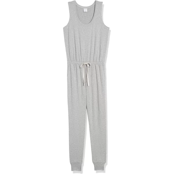 Amazon Essentials Womens Studio Terry Fleece Jumpsuit Available in Plus SizeLight Grey Heather