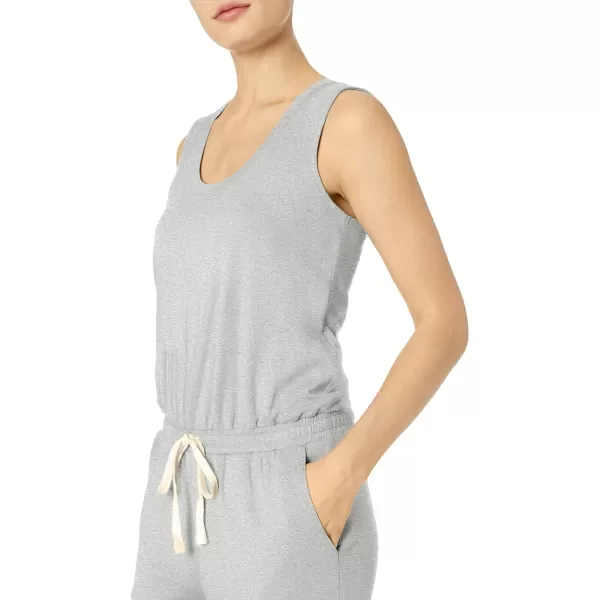 Amazon Essentials Womens Studio Terry Fleece Jumpsuit Available in Plus SizeLight Grey Heather