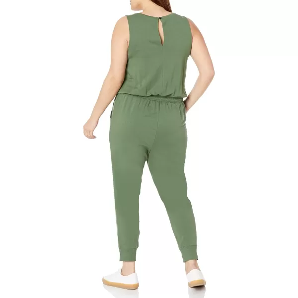 Amazon Essentials Womens Studio Terry Fleece Jumpsuit Available in Plus SizeMilitary Green