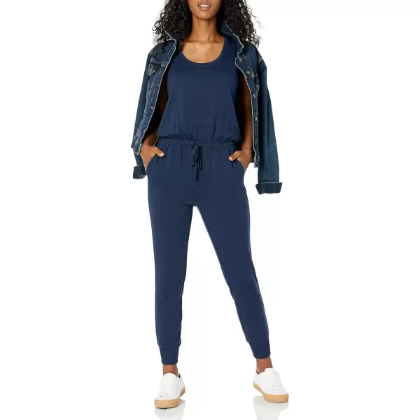 Amazon Essentials Womens Studio Terry Fleece Jumpsuit Available in Plus SizeNavy