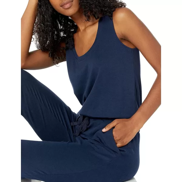 Amazon Essentials Womens Studio Terry Fleece Jumpsuit Available in Plus SizeNavy