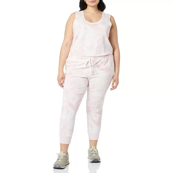 Amazon Essentials Womens Studio Terry Fleece Jumpsuit Available in Plus SizePink Tie Dye