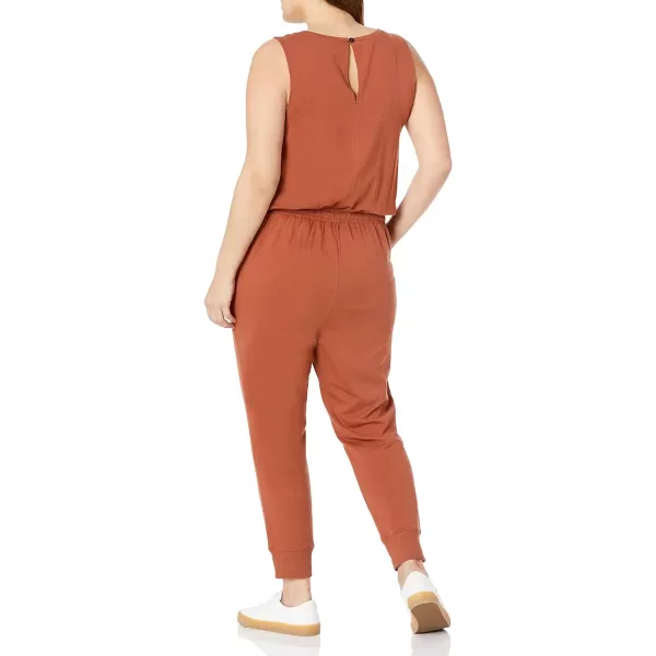 Amazon Essentials Womens Studio Terry Fleece Jumpsuit Available in Plus SizeTerracotta