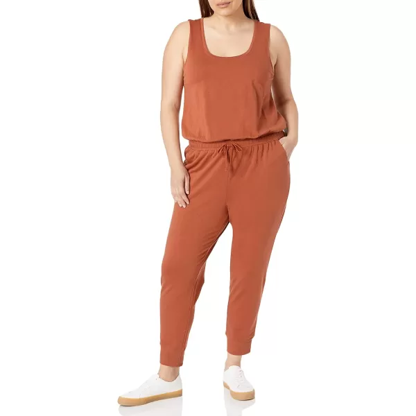 Amazon Essentials Womens Studio Terry Fleece Jumpsuit Available in Plus SizeTerracotta