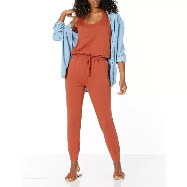 Amazon Essentials Womens Studio Terry Fleece Jumpsuit Available in Plus SizeTerracotta