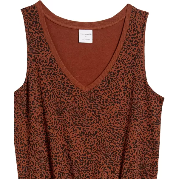 Amazon Essentials Womens Studio Terry Fleece RomperBlack Brown Animal Print