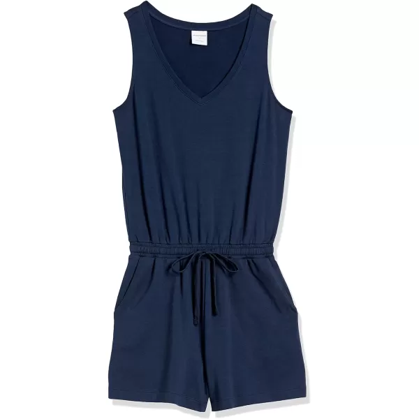 Amazon Essentials Womens Studio Terry Fleece RomperNavy