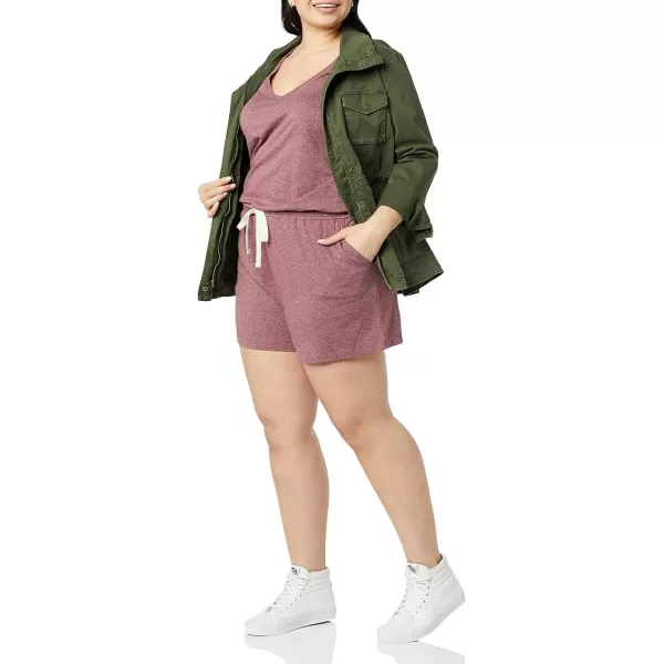 Amazon Essentials Womens Studio Terry Fleece RomperPlum