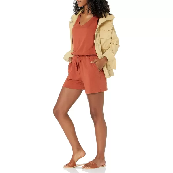 Amazon Essentials Womens Studio Terry Fleece RomperTerracotta