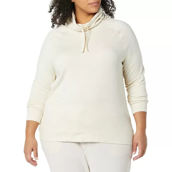 Amazon Essentials Womens Studio Terry Funnel Neck SweatshirtOatmeal Heather