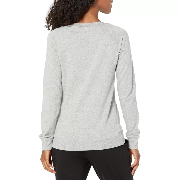 Amazon Essentials Womens Studio Terry LongSleeve CrossFront SweatshirtLight Grey Heather