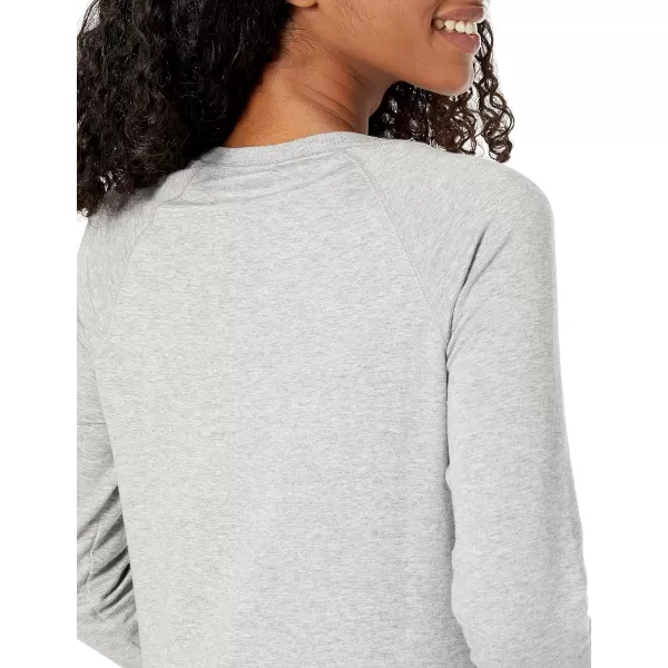 Amazon Essentials Womens Studio Terry LongSleeve CrossFront SweatshirtLight Grey Heather