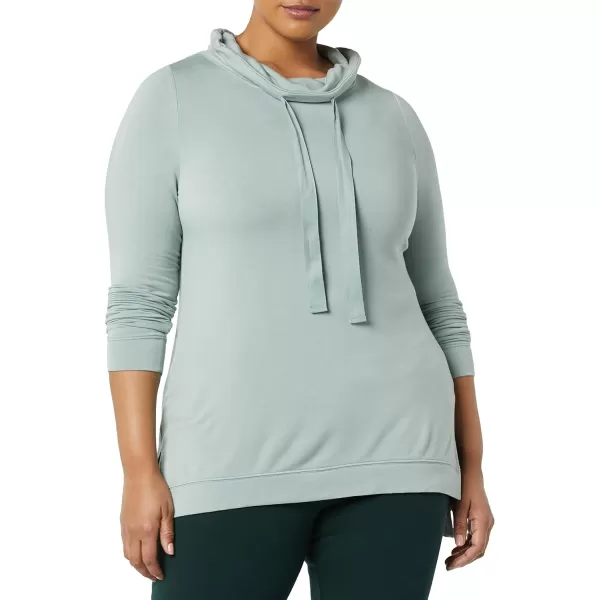 Amazon Essentials Womens Supersoft Terry LongSleeve Funnel Neck Tunic Previously Daily RitualRayon Blend Sage Green