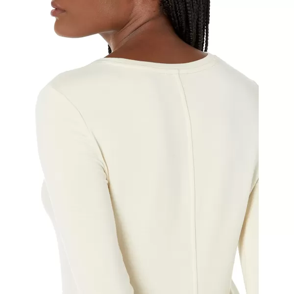 Amazon Essentials Womens Supersoft Terry RegularFit LongSleeve Shirttail Hem Shirt Previously Daily RitualRayon Blend Cream