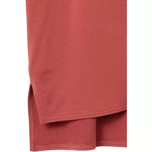 Amazon Essentials Womens Supersoft Terry RelaxedFit DolmanSleeve VNeck Tunic Previously Daily RitualRayon Blend Brick Red