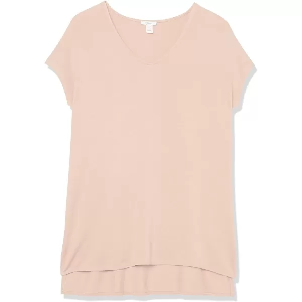 Amazon Essentials Womens Supersoft Terry RelaxedFit DolmanSleeve VNeck Tunic Previously Daily RitualRayon Blend Taupe