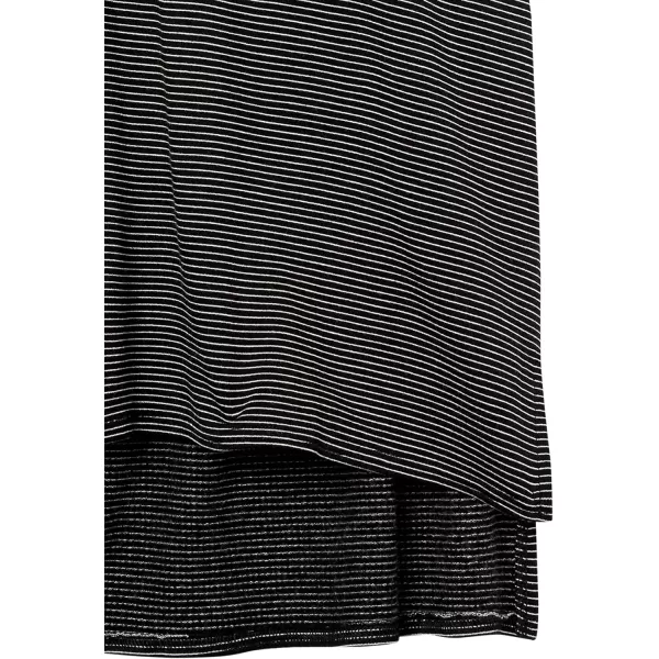 Amazon Essentials Womens Supersoft Terry RelaxedFit DolmanSleeve VNeck Tunic Previously Daily RitualSustainably Sourced Rayon Blend Black White Mini Stripe