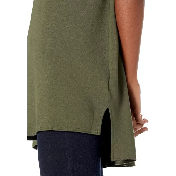Amazon Essentials Womens Supersoft Terry RelaxedFit DolmanSleeve VNeck Tunic Previously Daily RitualSustainably Sourced Rayon Blend Olive