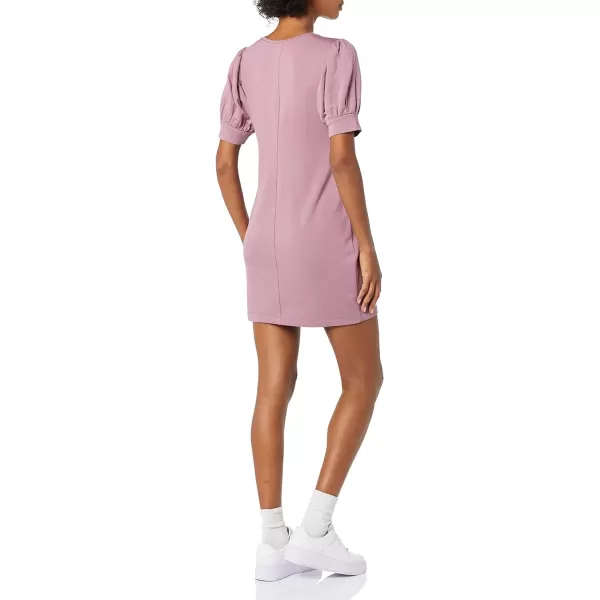 Amazon Essentials Womens Supersoft Terry RelaxedFit ShortSleeve PuffSleeve Dress Previously Daily RitualRayon Blend Dusty Lilac