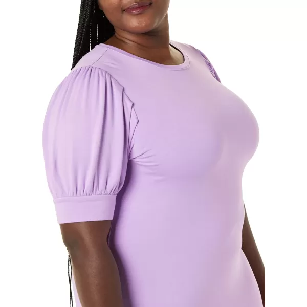 Amazon Essentials Womens Supersoft Terry RelaxedFit ShortSleeve PuffSleeve Dress Previously Daily RitualRayon Blend Lilac