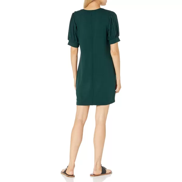 Amazon Essentials Womens Supersoft Terry RelaxedFit ShortSleeve PuffSleeve Dress Previously Daily RitualRayon Blend Moss Green