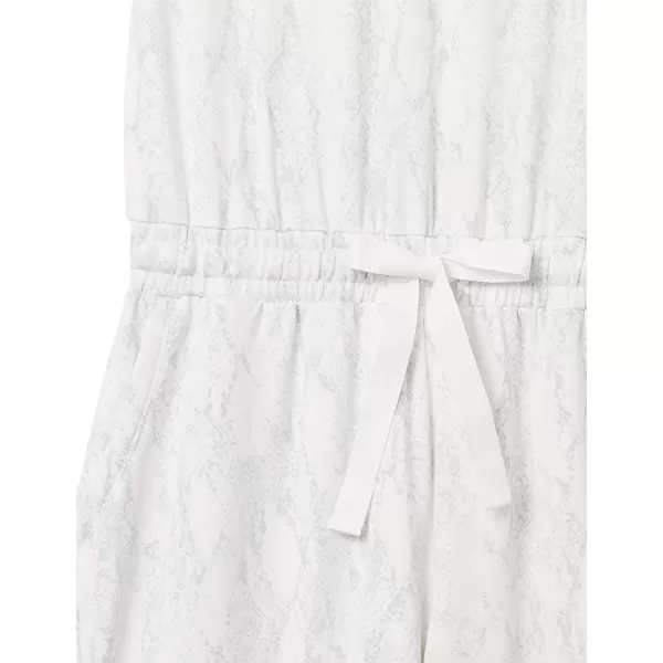 Amazon Essentials Womens Supersoft Terry ShortSleeve VNeck Romper Previously Daily RitualRayon Blend Snakeskin Print