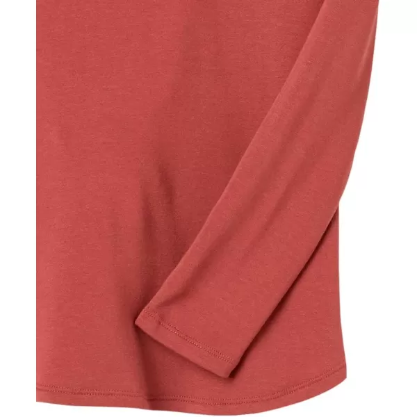 Amazon Essentials Womens Supersoft Terry StandardFit LongSleeve Hooded Pullover Previously Daily RitualBrick Red