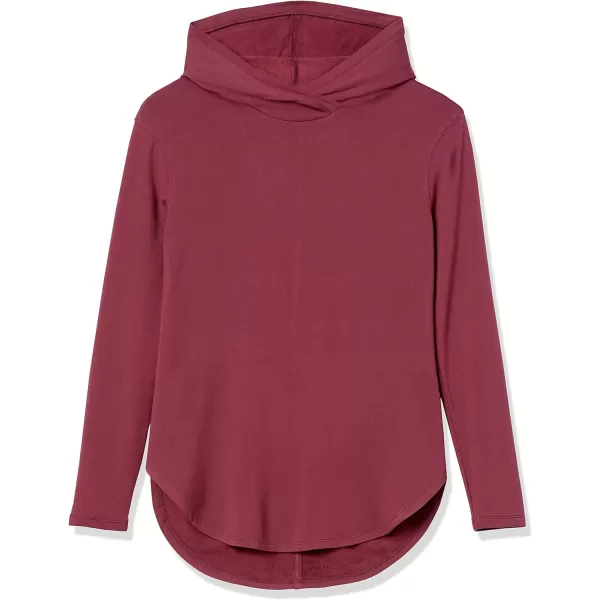 Amazon Essentials Womens Supersoft Terry StandardFit LongSleeve Hooded Pullover Previously Daily RitualRayon Blend Dark Burgundy
