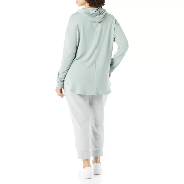 Amazon Essentials Womens Supersoft Terry StandardFit LongSleeve Hooded Pullover Previously Daily RitualSage Green