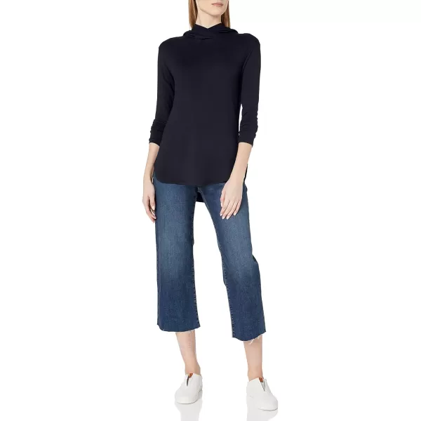 Amazon Essentials Womens Supersoft Terry StandardFit LongSleeve Hooded Pullover Previously Daily RitualSustainably Sourced Rayon Blend Navy