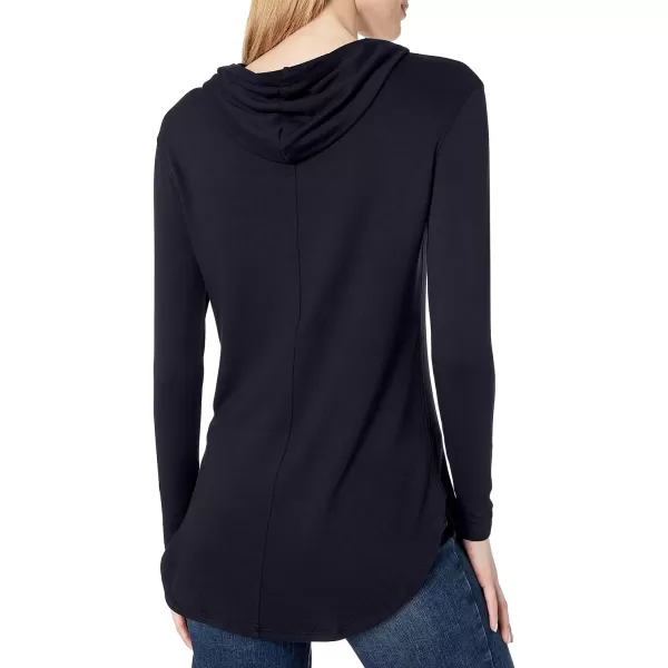 Amazon Essentials Womens Supersoft Terry StandardFit LongSleeve Hooded Pullover Previously Daily RitualSustainably Sourced Rayon Blend Navy
