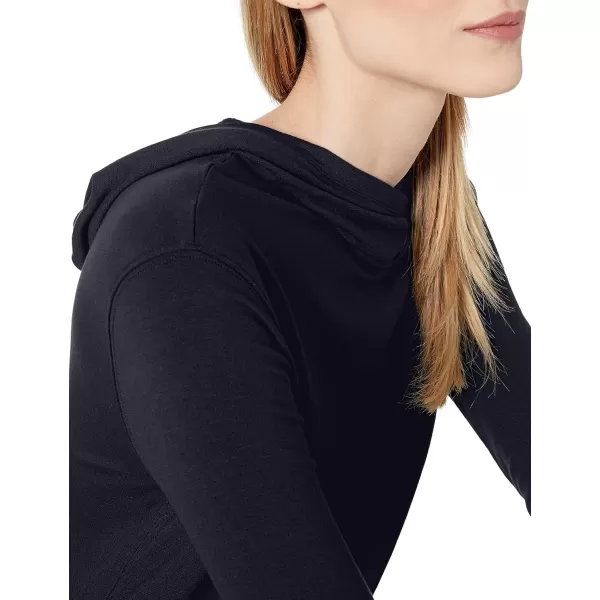 Amazon Essentials Womens Supersoft Terry StandardFit LongSleeve Hooded Pullover Previously Daily RitualSustainably Sourced Rayon Blend Navy