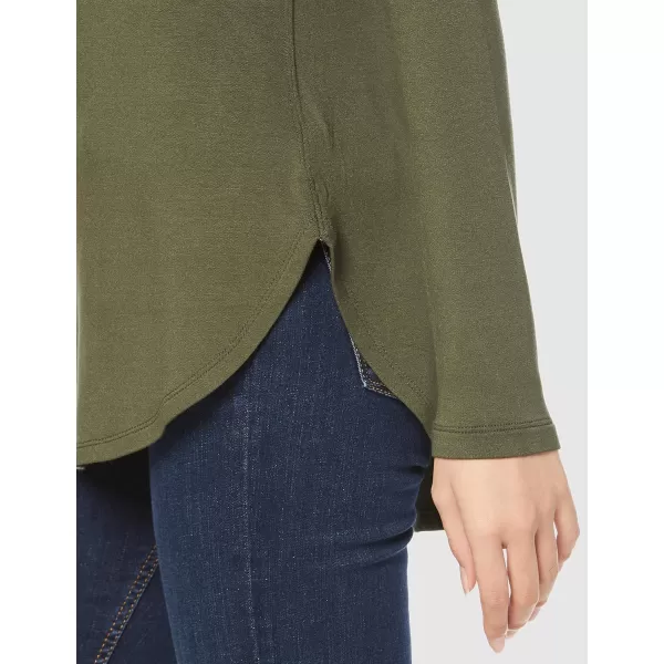Amazon Essentials Womens Supersoft Terry StandardFit LongSleeve Hooded Pullover Previously Daily RitualSustainably Sourced Rayon Blend Olive