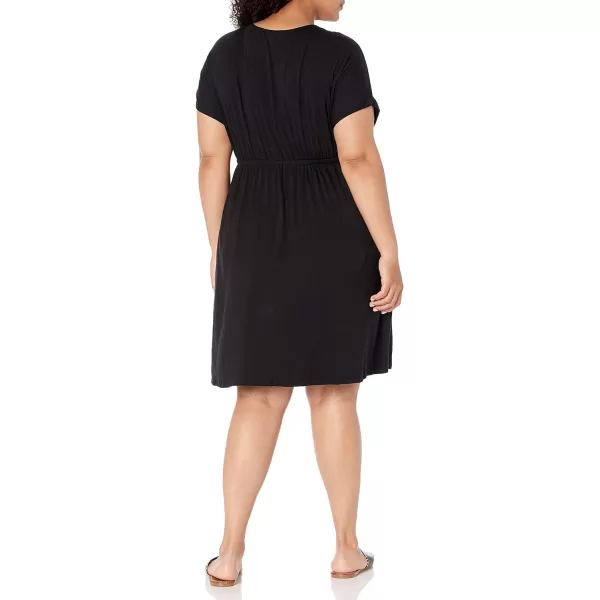 Amazon Essentials Womens Surplice Dress Available in Plus SizeRayon Blend Black