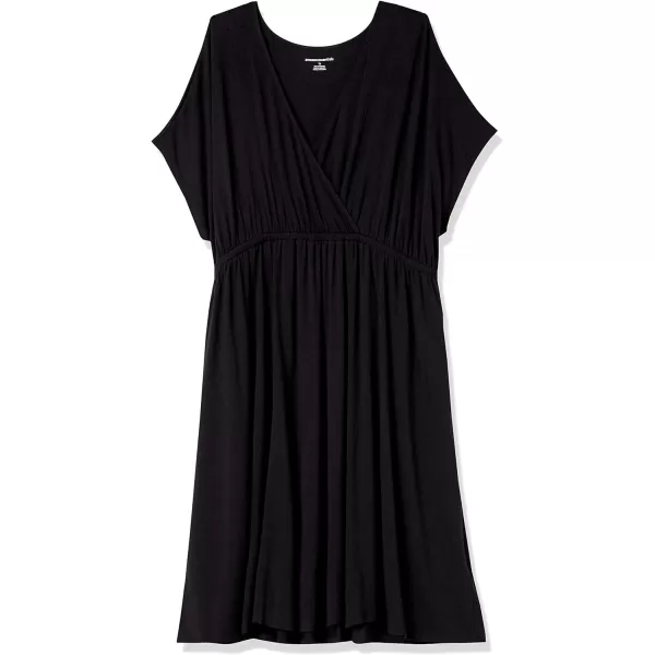 Amazon Essentials Womens Surplice Dress Available in Plus SizeRayon Blend Black