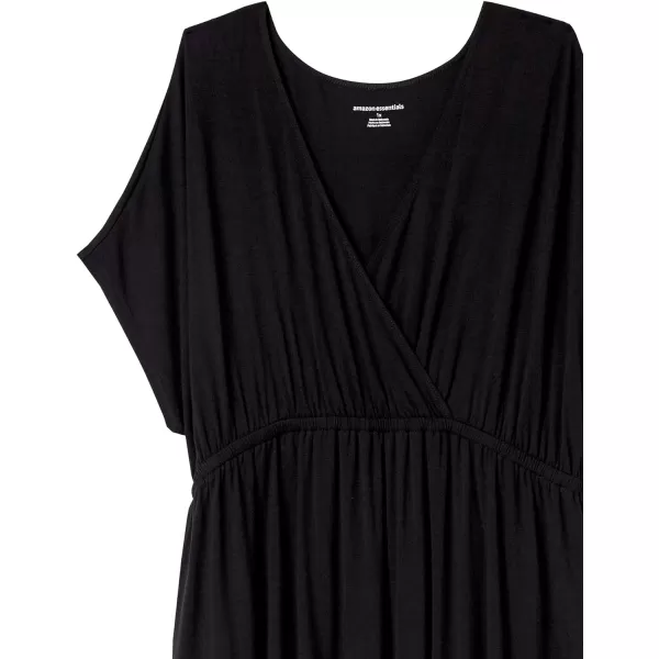 Amazon Essentials Womens Surplice Dress Available in Plus SizeRayon Blend Black