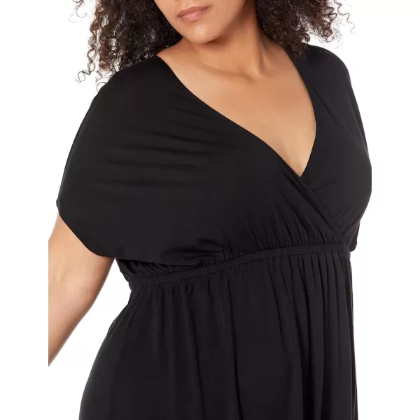 Amazon Essentials Womens Surplice Dress Available in Plus SizeRayon Blend Black