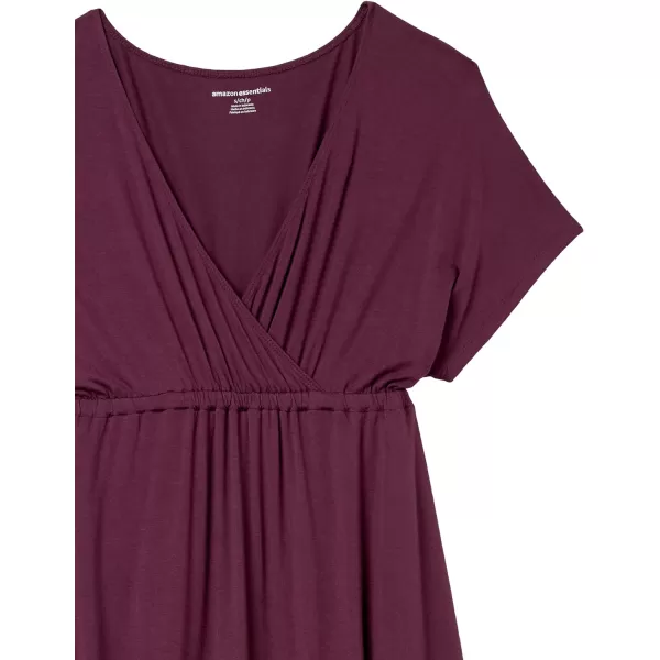 Amazon Essentials Womens Surplice Dress Available in Plus SizeRayon Blend Burgundy